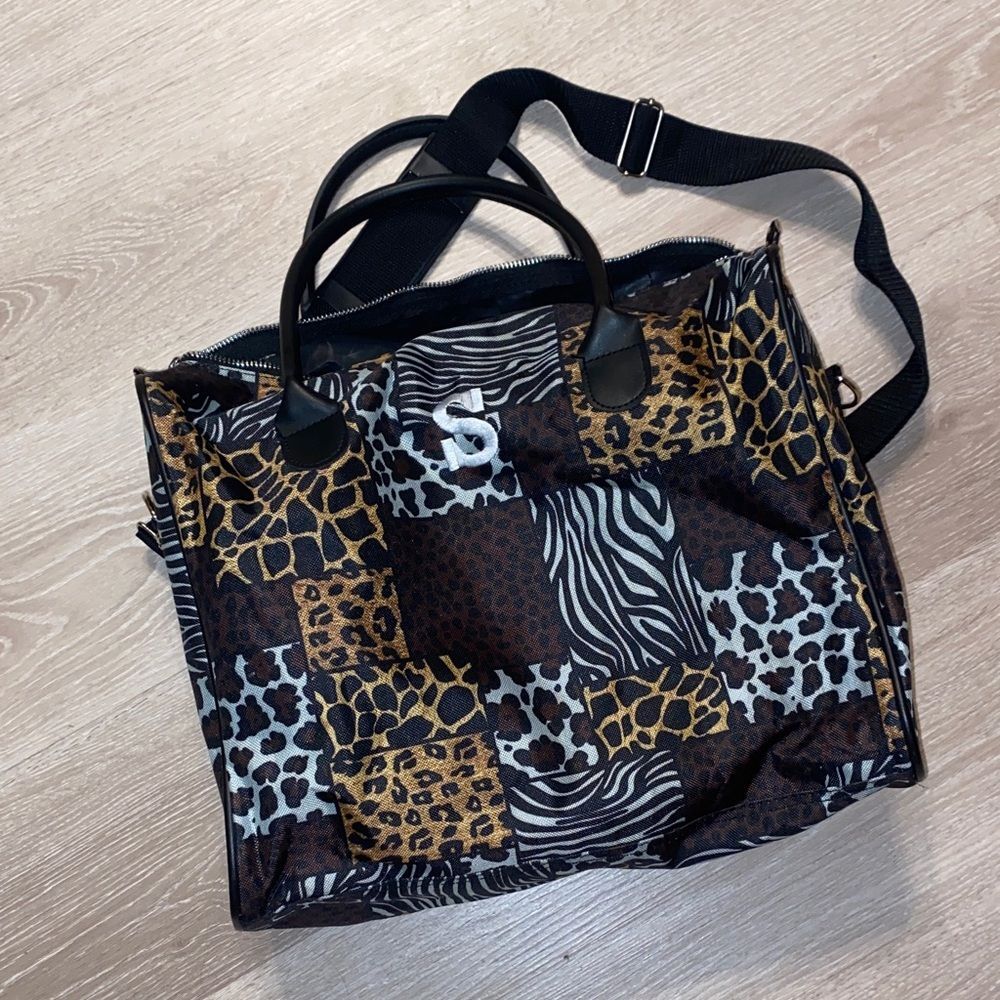 Animal Print “S” Initial Carry On Small Duffel Bag - Picture 5 of 7